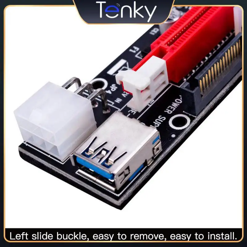 

Blue Pci-e Riser Board 6pin Interface 1x 4x 8x 16x Extender Riser Adapter Card 4 Capacitors Gold-plated 60cm Pci-e Gpu Adapter