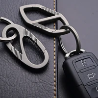 high quality titanium men double opening car keychain luxury key chain ultra lightweight edc key ring holder upscal gift for men