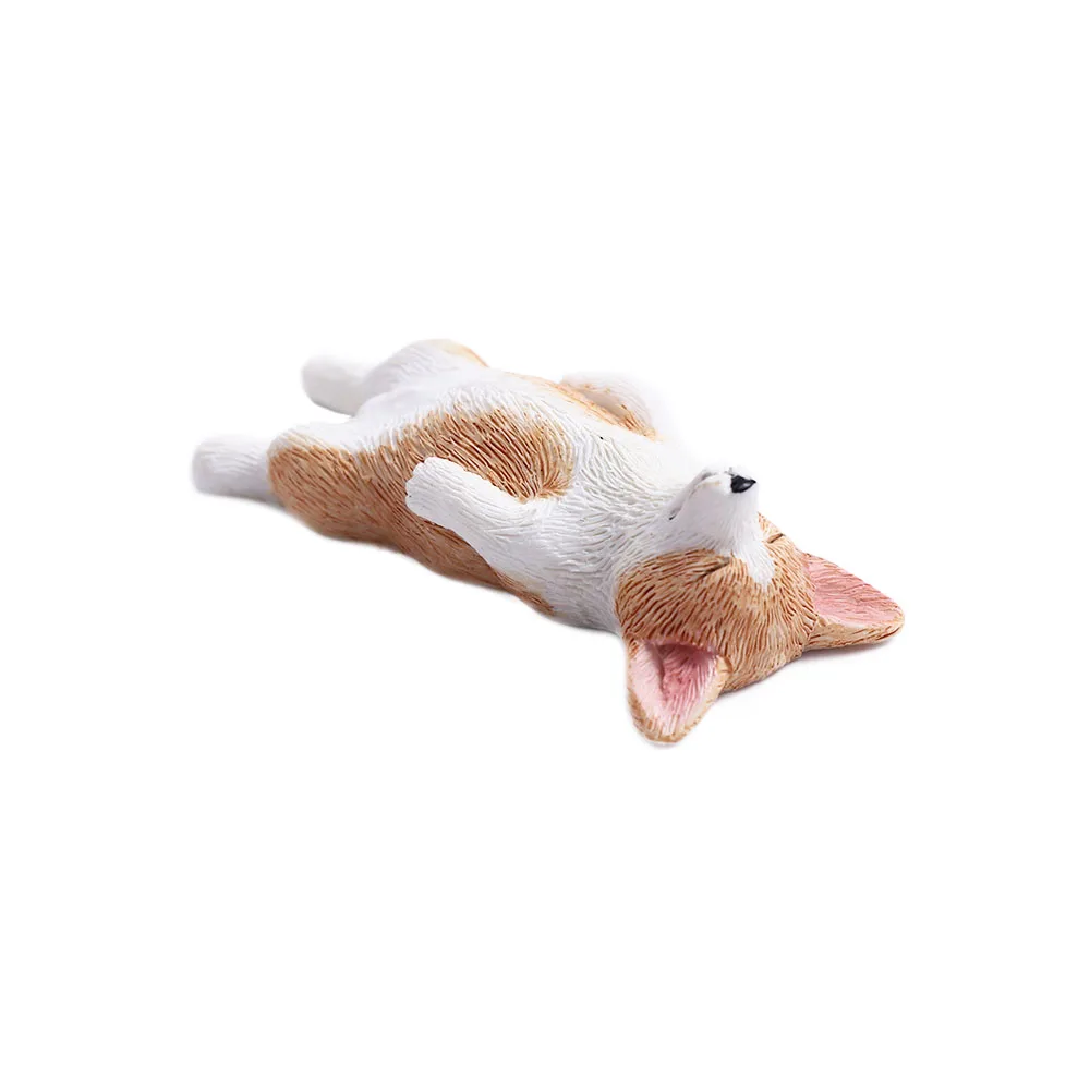 Миниатюрные фигурки, модель животного, имитация корги, собака, фигурки из смолы для детей, аксессуары для домашнего декора, детский подарок, автомобильное украшение