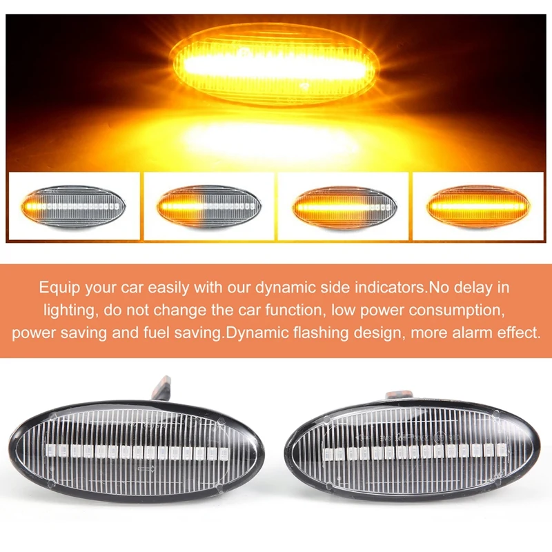 Автомобильный светодиодный динамический боковой габаритный фонарь указатель