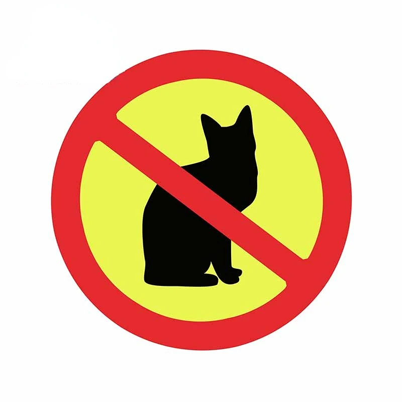 

13cm X 12.9cm Classic or No Cat Allowed Car Stickers Graffiti Decal DIY Waterproof Windshield Graffiti Vinyl Material Decor
