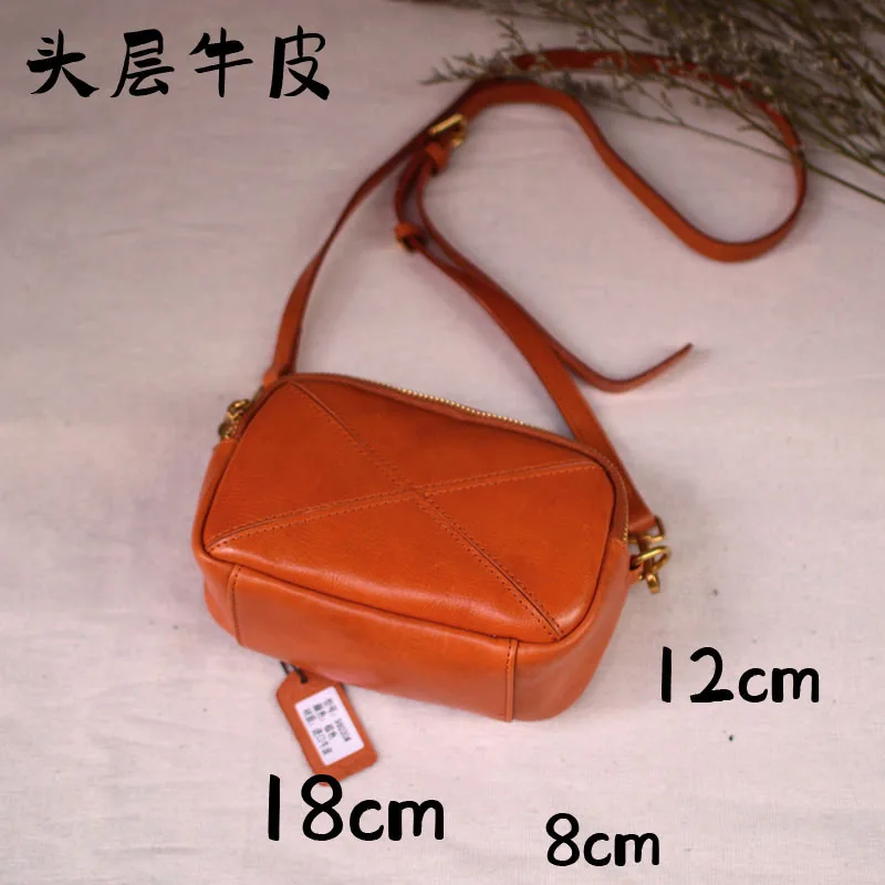 AETOO первый слой воловьей кожи дизайн литературная кожаная сумка в стиле ретро