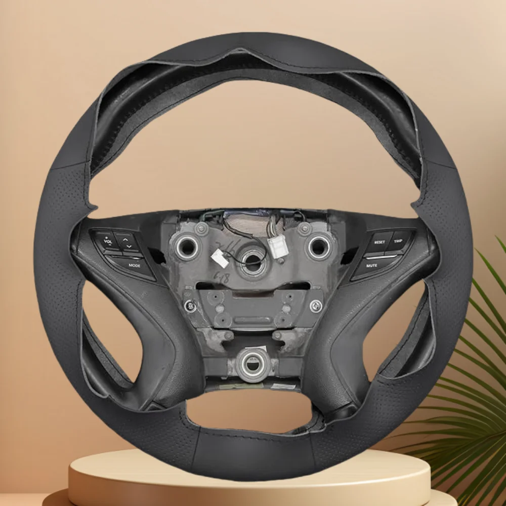 

Чехол на руль из искусственной кожи для Hyundai Sonata 2011-2014, плетеный чехол для Hyundai, аксессуары для интерьера рулевого колеса