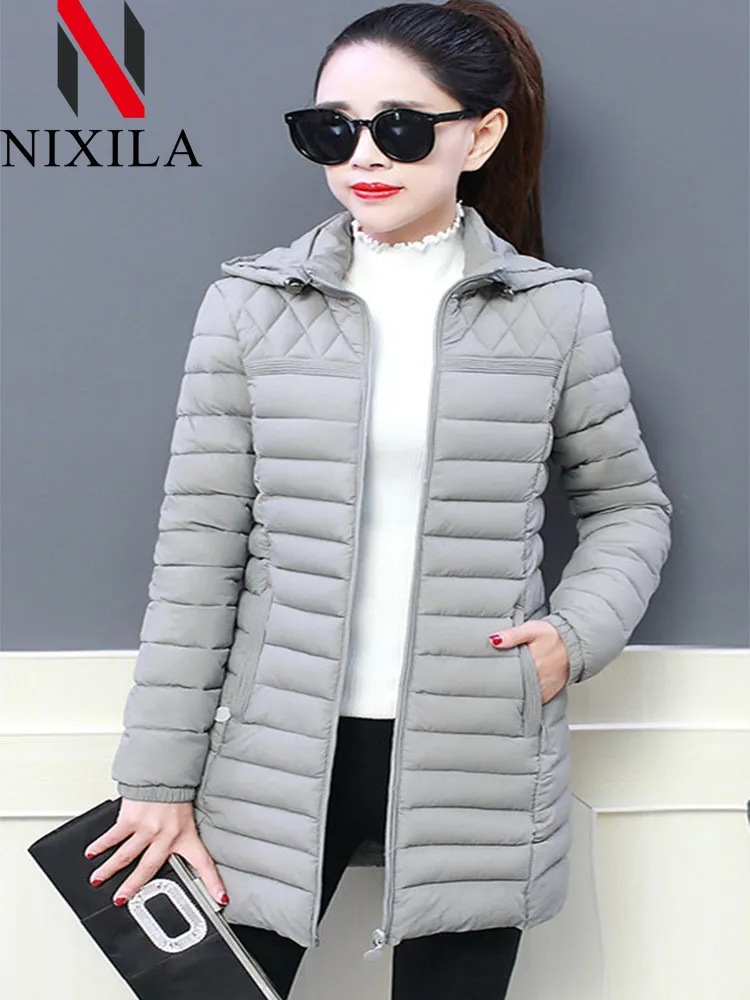 Новое зимнее пальто женская элегантная теплая куртка длинные парки в корейском