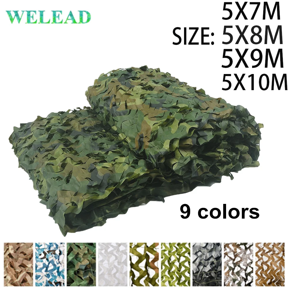 Фото Усиленная Военная Ткань WELEAD 5x7 5X8 5X9 5X10M, белый для садового тента, наружная камуфляжная сетчатая ткань №1