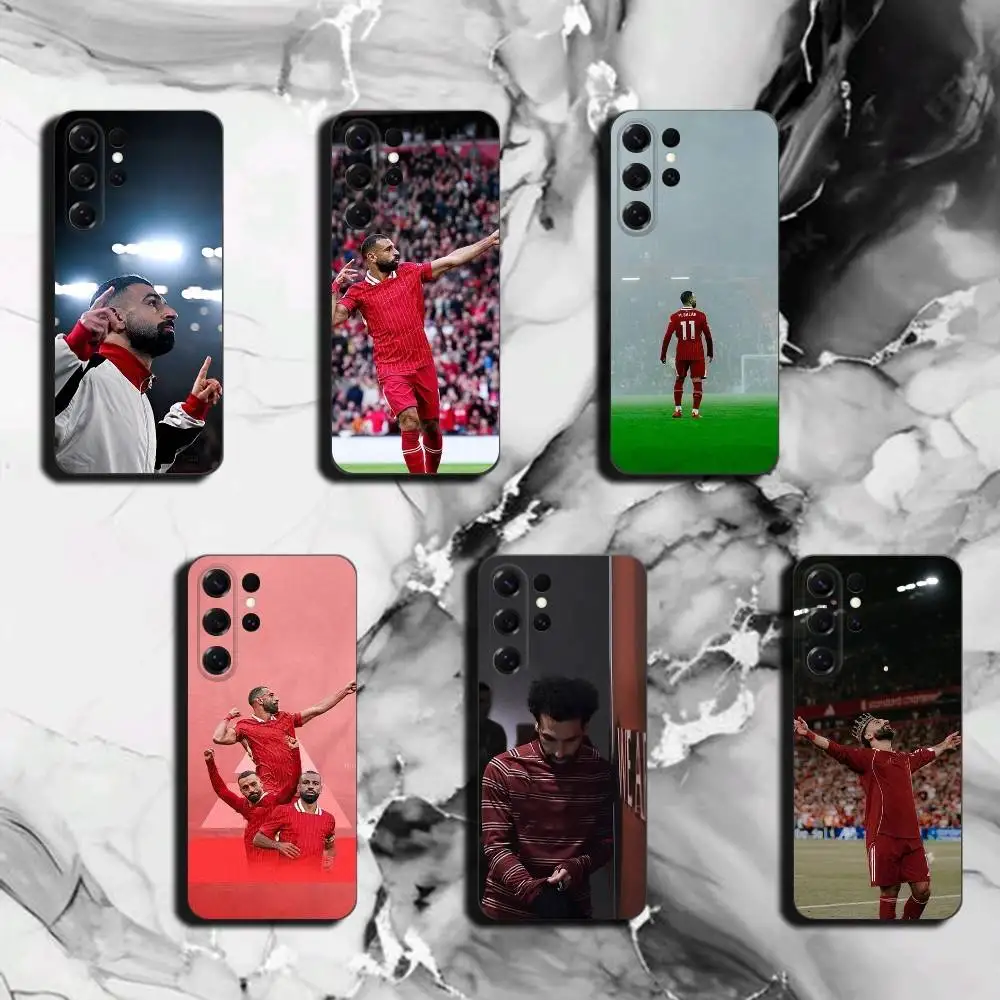 Фото Чехол для Samsung S26 25 24 23 22 21 Ultra с изображением Мохамеда Салаха, из жидкого силикона, мягкий, силиконовый, Plus №1