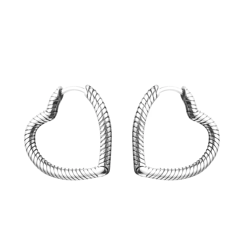 

CKK 100% 925 Sterling Silver Moments Heart Charm Hoop Earrings for Women Teen Girls Fine Jewelry Brincos Wholesale 2022 New