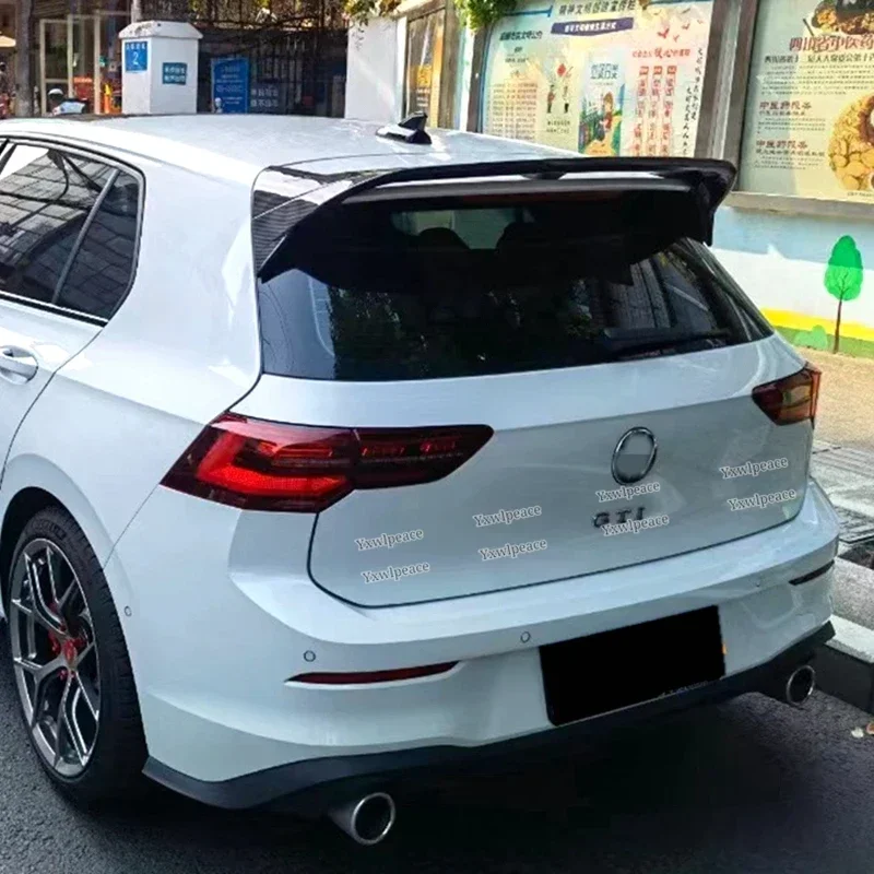 Фото Для VW Volkswagen GOLF 8 MK8 pro R-line GTI R 2020 - 2022 2023 Спойлер из АБС-пластика, карбонового цвета, задний спойлер на багажник автомобиля. №1