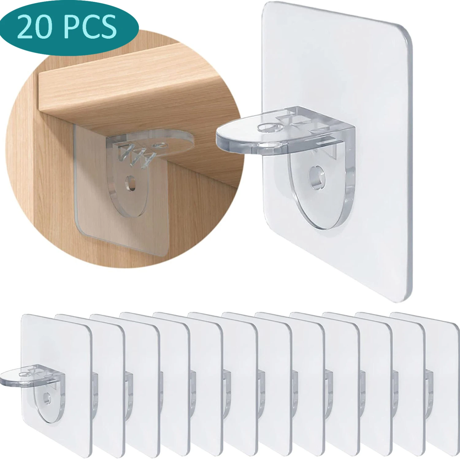 

Free Clapboard Shelf Kitchen Book Closet Shelf Adhesive Pegs Punch Cabinet Brackets Shelves For 6/10/20pcs Layer Support