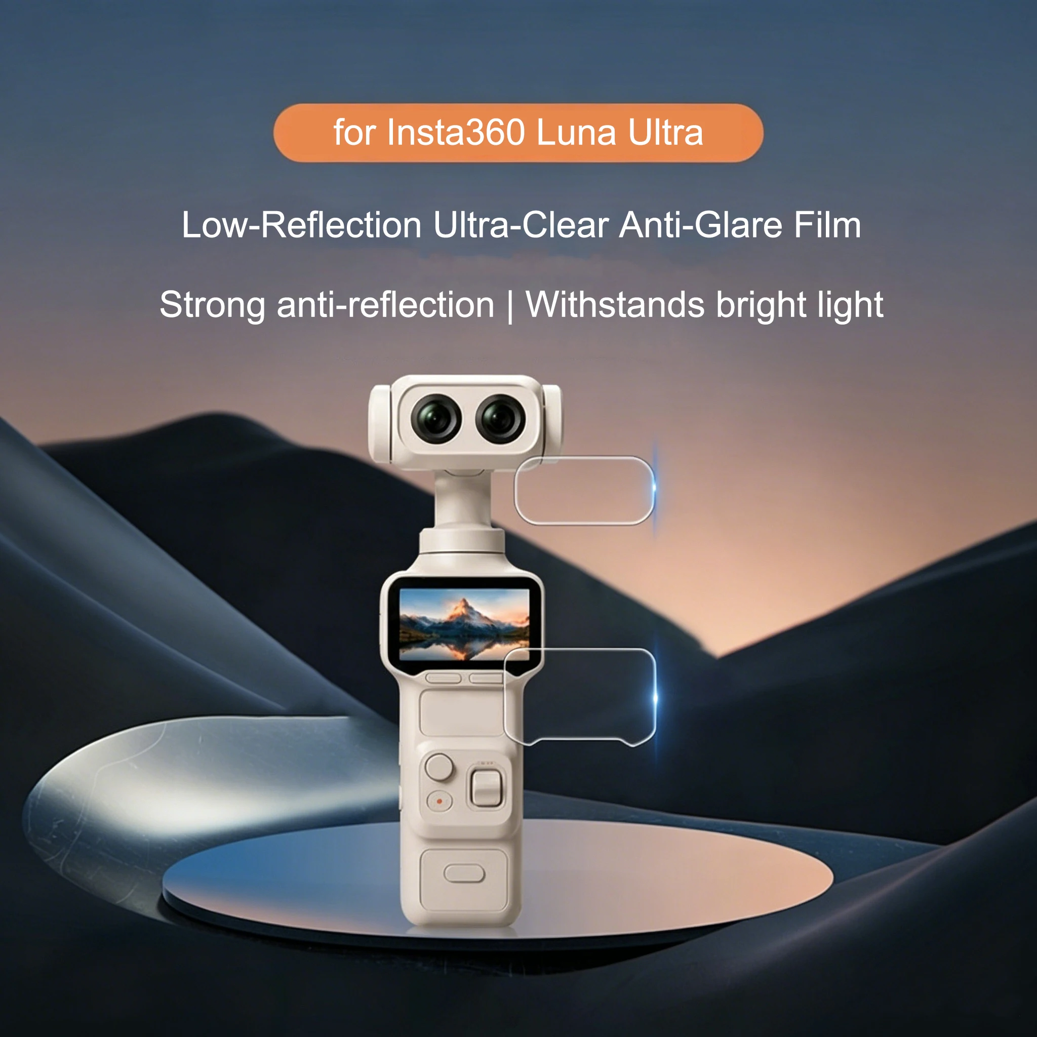 Фото Защитная пленка для Insta360 Luna Ultra, высокопрозрачная защитная пленка из закаленного стекла, твердость 9H, защита от царапин, антибликовое покрытие №2