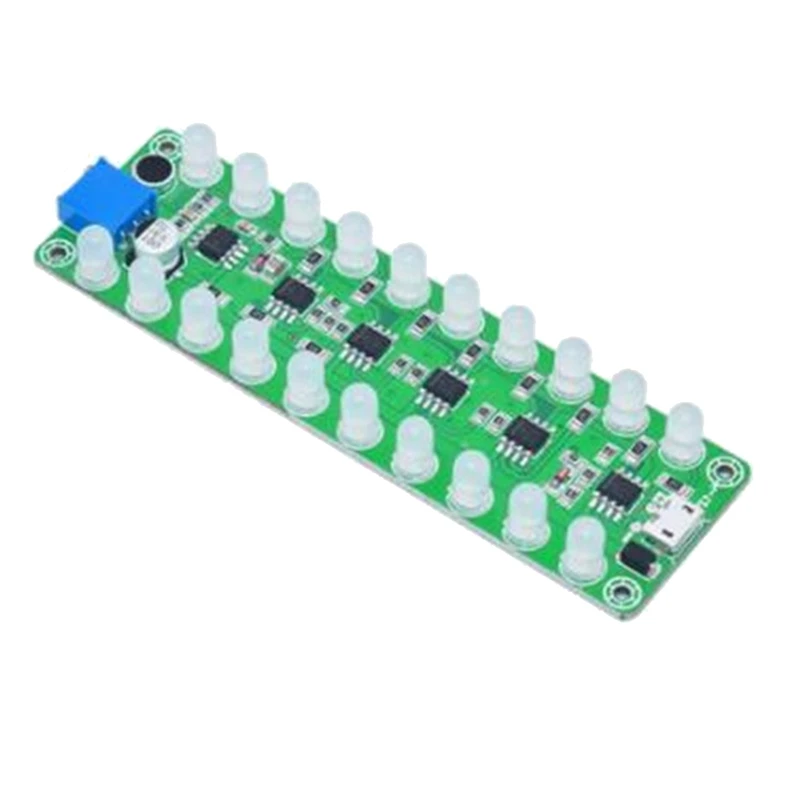 

Voice Activated Induction Amplifier Spectrum Audio Level Meter RGB Three-Color LED