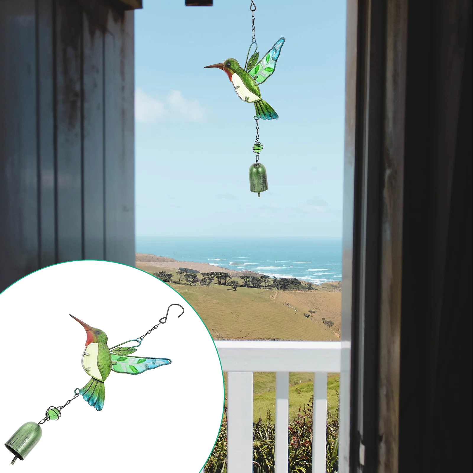 

Metal Wrought Iron Wind Chime Hummingbird Craft Pendant Goblincore Room Decor Bells