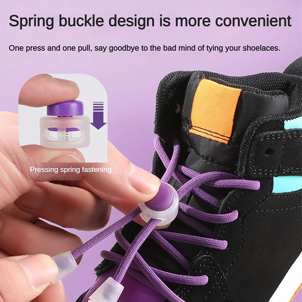 

New Free Tie Lazy Shoelaces 15 Kinds Shoelace Shoes Elastic Stretch Pig Nose Buckle Shoelaces Safety Elastic Shoelaces Free