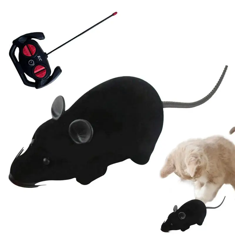 

Remote Control Mouse Electronic Motion/Moving Toys For Cats RC Electronic Mouse Flocking Mouse Toy Interactive Cat Toys Fun For