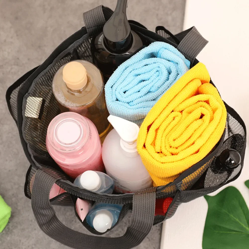 Mesh Storage Bag Beach Bags Transparent Foldable Large Capacity Shoe Bag Women Beach Travel Bath Organizer Bag HandBag