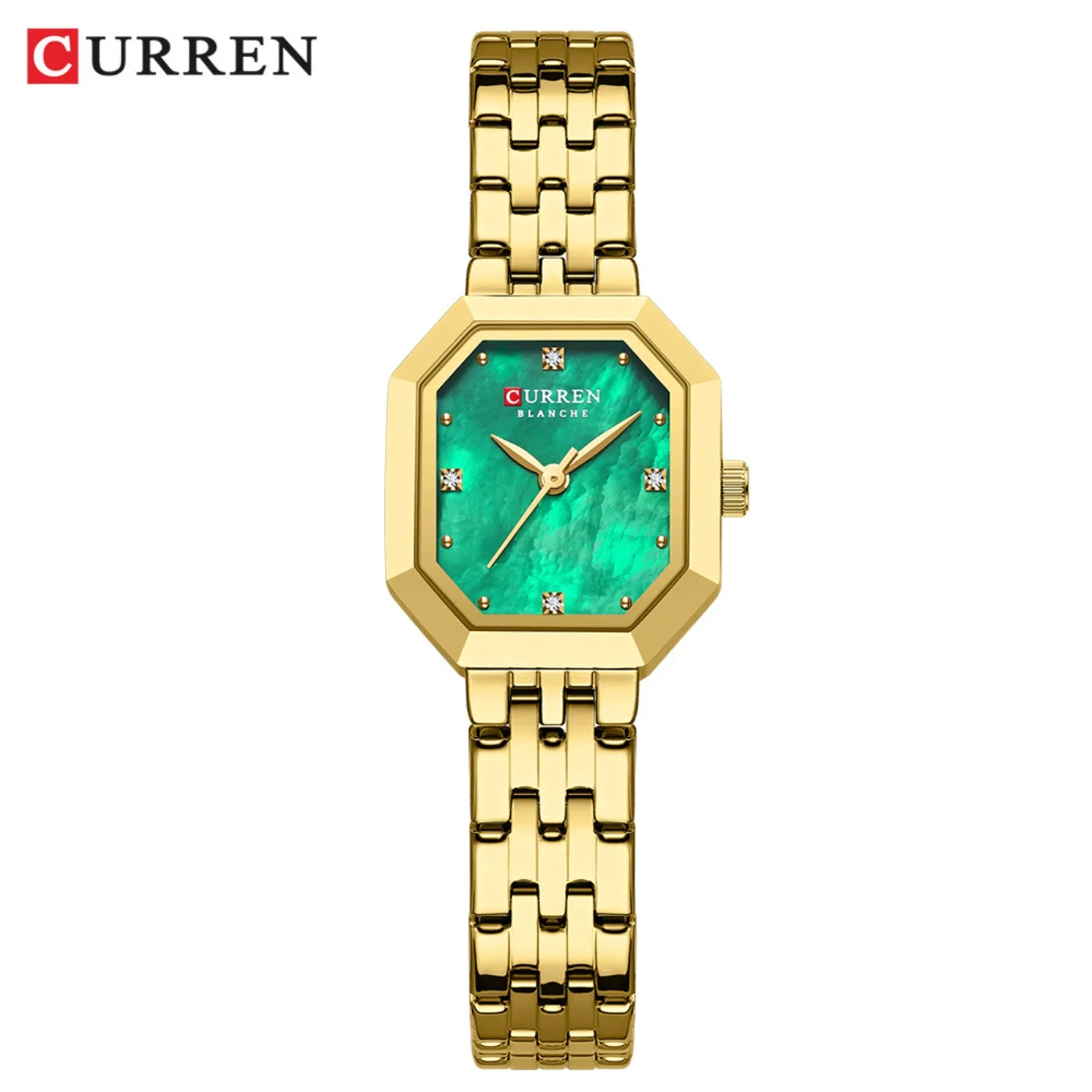 Фото Женские часы CURREN Square из нержавеющей стали, элегантные, простые, модные, подарочные часы в коробке №1