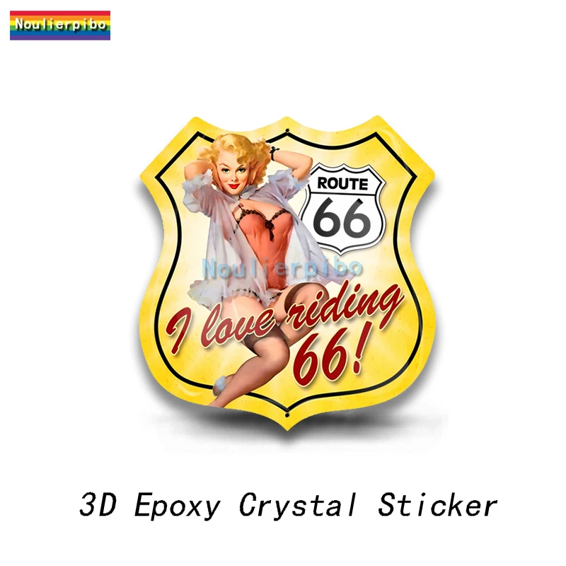 3D стерео эпоксидная гибкая купольная автомобильная наклейка в стиле ретро Route 66 66, брендовая ПВХ украшение автомобиля, чехол на тележке для ноутбука, виниловая наклейка