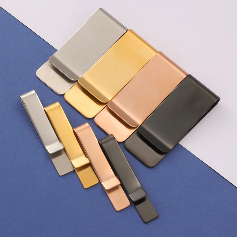 10pcs Stainless Steel Pen Holder Clip Journal Notebook Paper Folder Gold/Silver Color Metal Business Tie Clip Brushed Money Clip