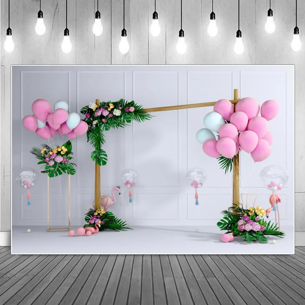 

Baby European Wall Jungle Leaves Home Studio Birthday Decoration Photo Booth Backdrops Balloons Party Photography Backgrounds