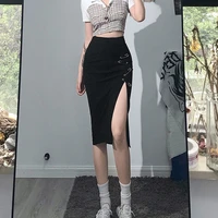2022 new elastic waist sexy black skirt female temperament high end slim slim skirt mini skirt skirts for women