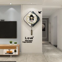 vintage wall clock square designer wall watch kitchen room decorative horloge creative interior art