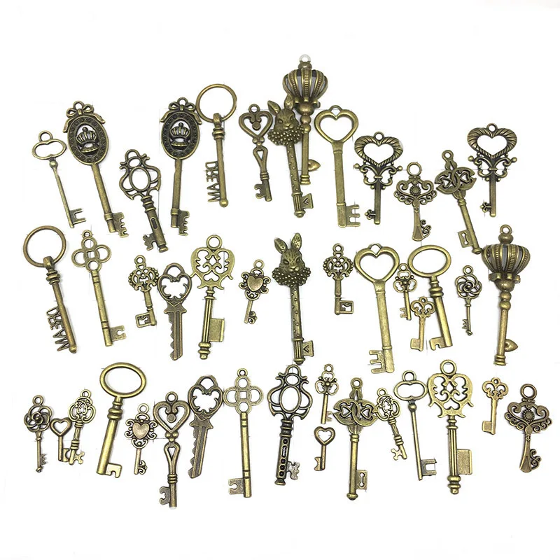 

Hot Sale Mixed Alloy Punk Vintage Key Charms For Jewelry Making DIY Bracelet Neacklace Pendant Jewelry Accessories Supplies