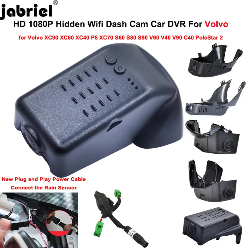 Jabriel Wifi Car DVR Camera For Volvo XC60 XC90 XC40 S60 V60 S90 V90 S80 V40 C40 PoleStar 2 2012- 2023 Dash Cam Video Recorder