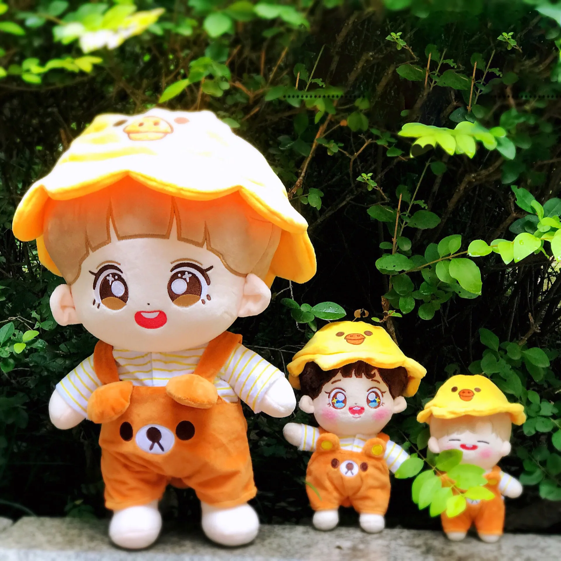 

20cm Doll Clothes Rilakkuma Suit Strap Pants Hat Cute Celebrity Doll Clothing Girl Dressing Game Toy Christmas Gift for Children
