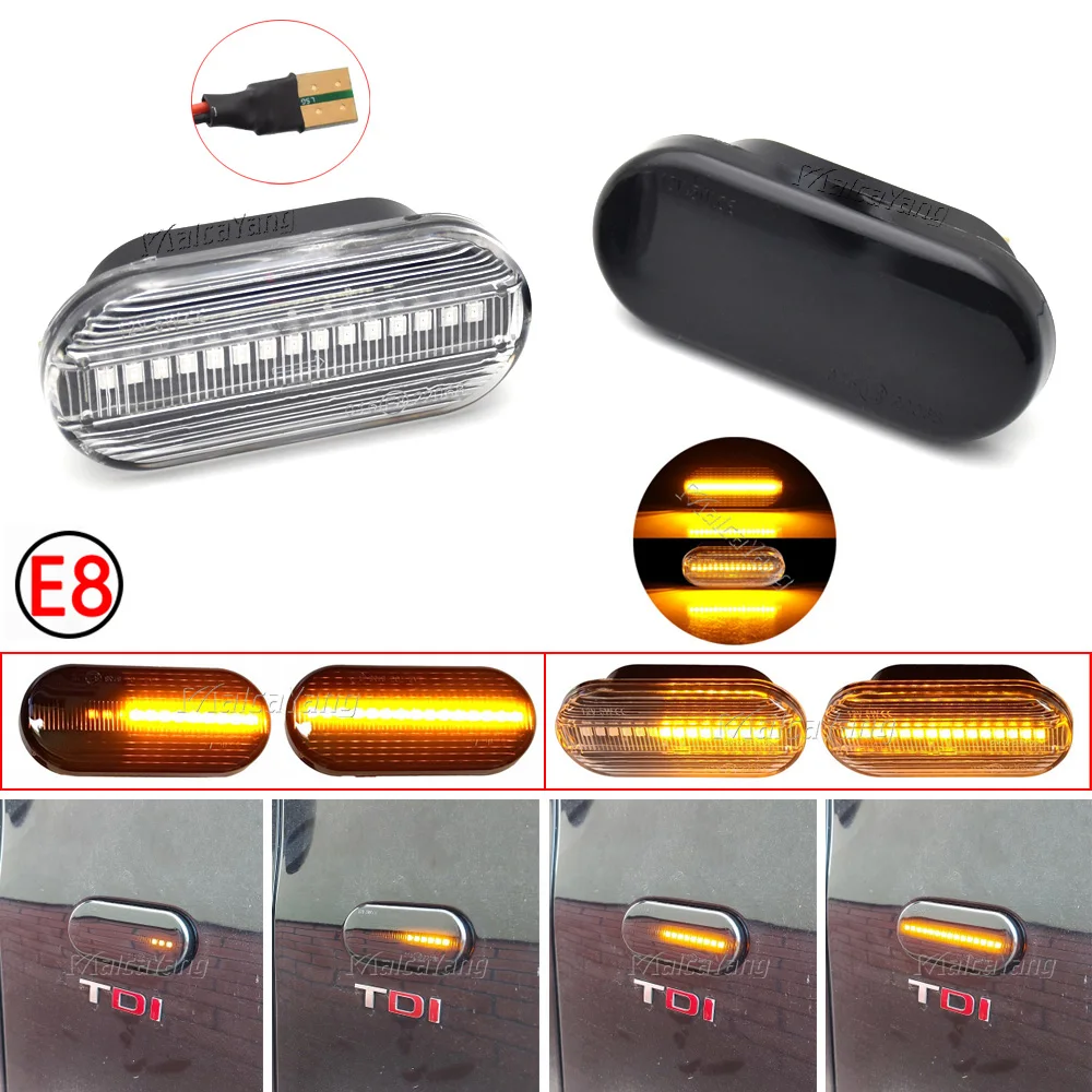 2Pcs For SEAT Leon 1P Ibiza Mk3 6L Mk4 6J Toledo Exeo Sedan Exeo Sedan Dynamic LED Side Marker Signal Light Indicator Lamp