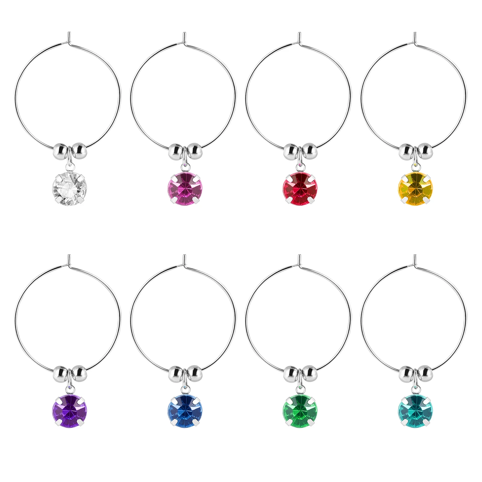

8pcs Glass Charms Markers Glass Markers Tags Glass Marks Tags Glass Tags for Party Favors and Family Gathering