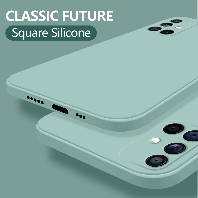 

Original Square Liquid Silicone Case For Samsung Galaxy S21 S20 S10 Ultra Plus FE A82 A72 A71 A70 A52 A51 A42 A32 4G 5G Cover