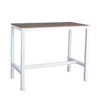 factory supply best price outdoor bar table garden bar table set plastic wood top outdoor bar table