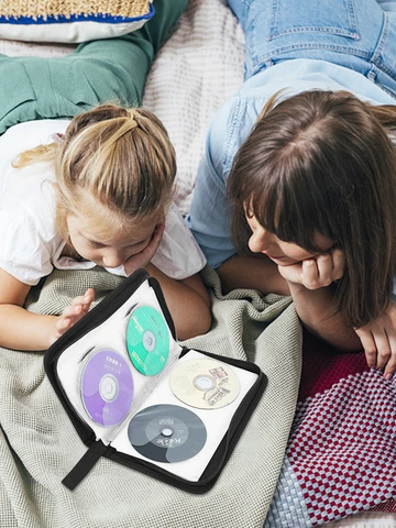 DVD VCD-органайзер-кошелек, емкость 80 шт., чехол для хранения альбома на молнии, держатель для альбома, портативный чехол для переноски дисков, CD, VCD, DVD