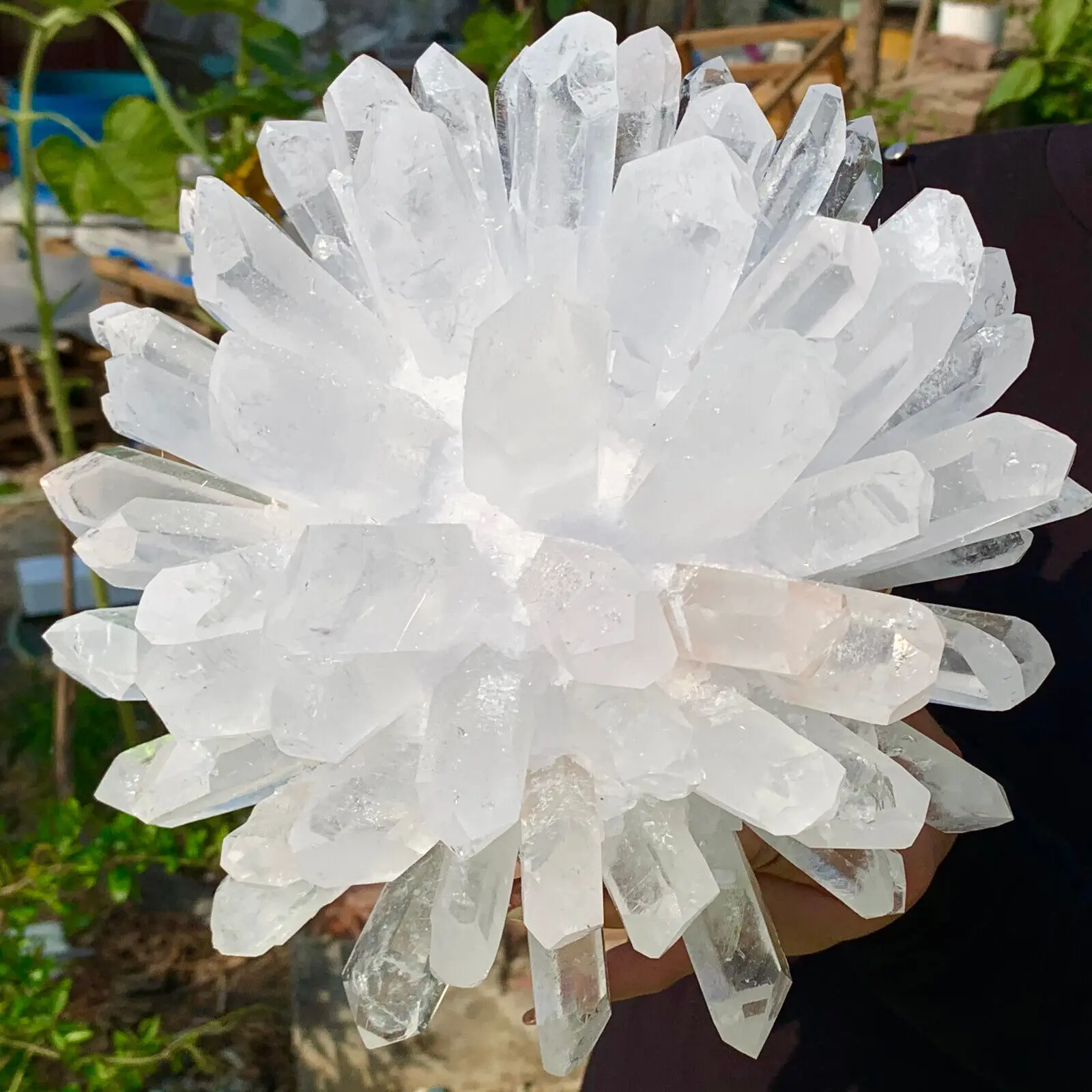 

Natural White PhantomQuartz Crystal Cluster Mineral Samples Heal HomeOffice Decoration