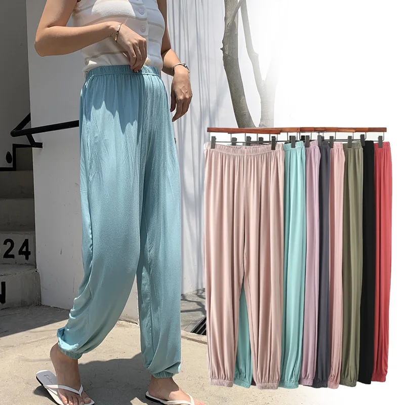 

Modal pajama pants women's closing thin section drape summer cool beaming feet casual thin home trousers outer wear