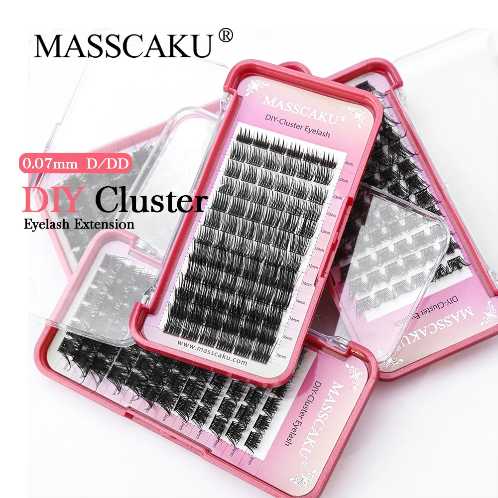 

MASSCAKU New DIY Clusters Eyelashes Dovetail Individual Premade 72 Volume Natural Segmented Eyelash Bundles Makeup Supplies