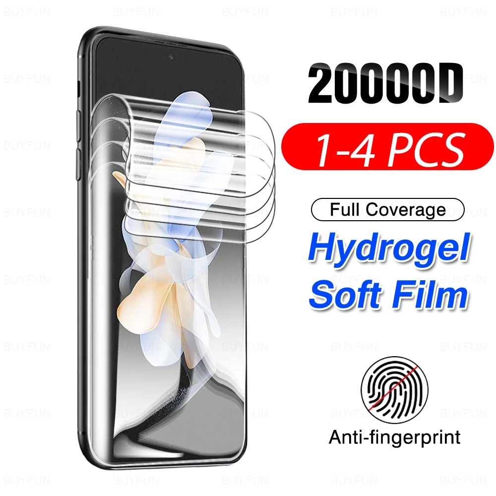1-4pcs Hydrogel Film Not Glass For Samsung Galaxy Z Flip4 Flip3 Flip 3 4 M53 A53 5G A33 A73 A13 4G A23 M23 M13 F23 M33 A03 Core