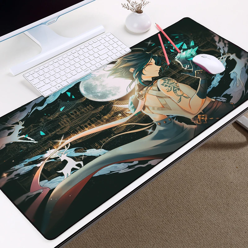 Поликарбонат Xiao Genshin ударный большой коврик для мыши под заказ Настольный 900x300 ПК