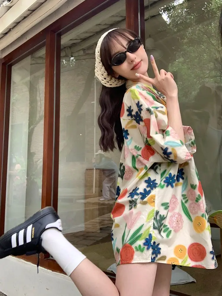 ADAgirl винтажные Гавайские пляжные накидки для женщин Harajuku футболки большого