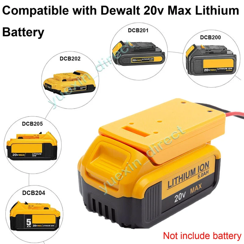 

Adapter For Dewalt 20V MAX Li-ion Battery with Fuse & Switch DIY （Send 3 fuses and 1 connector）Battery Holder Dock tools