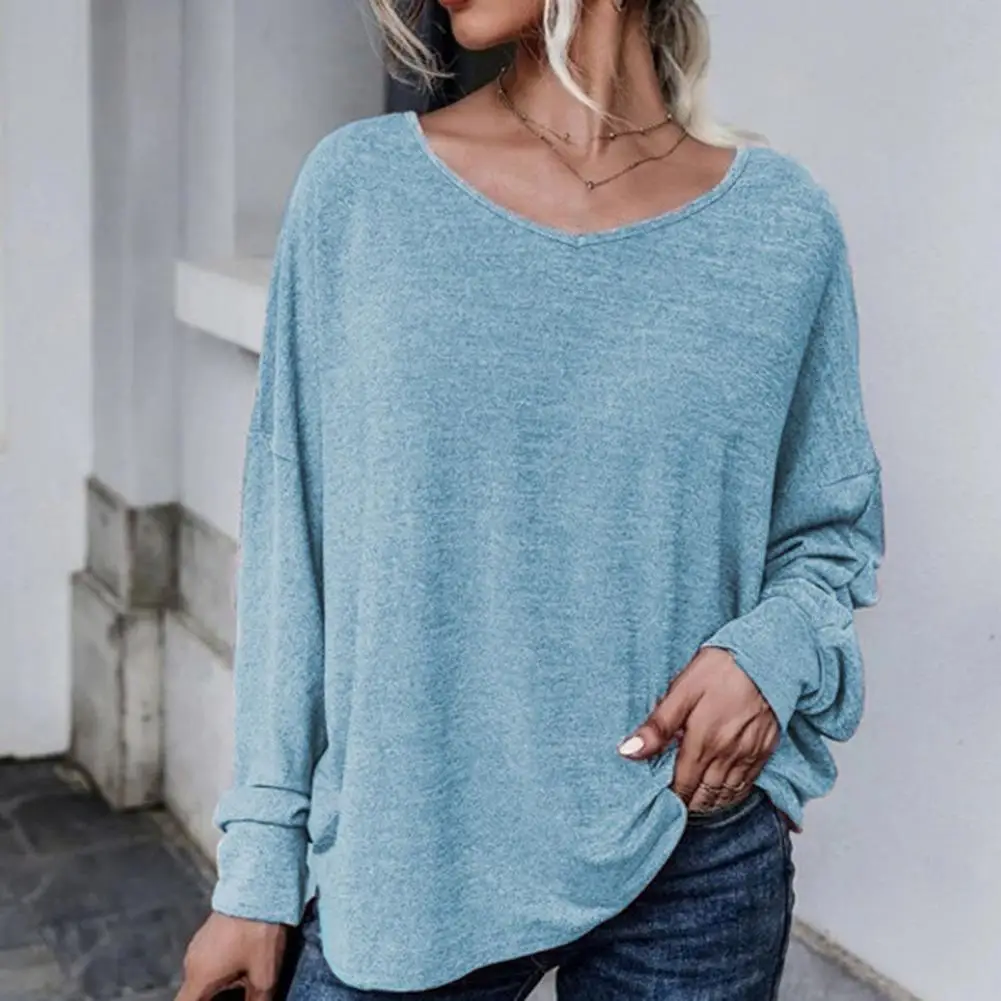 

Lightweight Comfy Fashion Batwing Long Sleeve Pullover Top Female Clothing