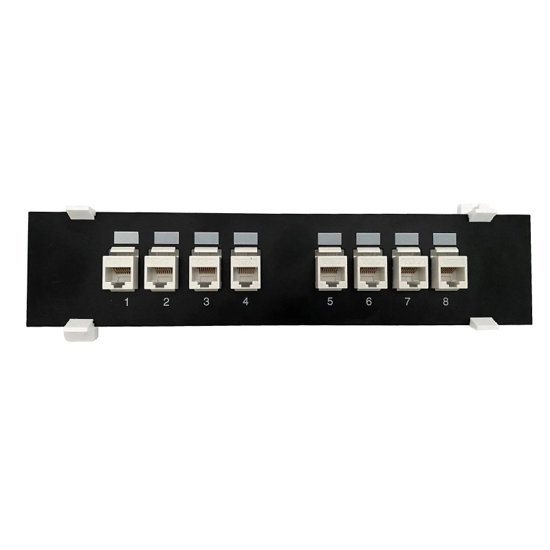 

8 Ports 6 Tool-less UTP Network Module Patch Panel RJ45 Networking Cable Adapter Jack Ethernet Distribution Frame