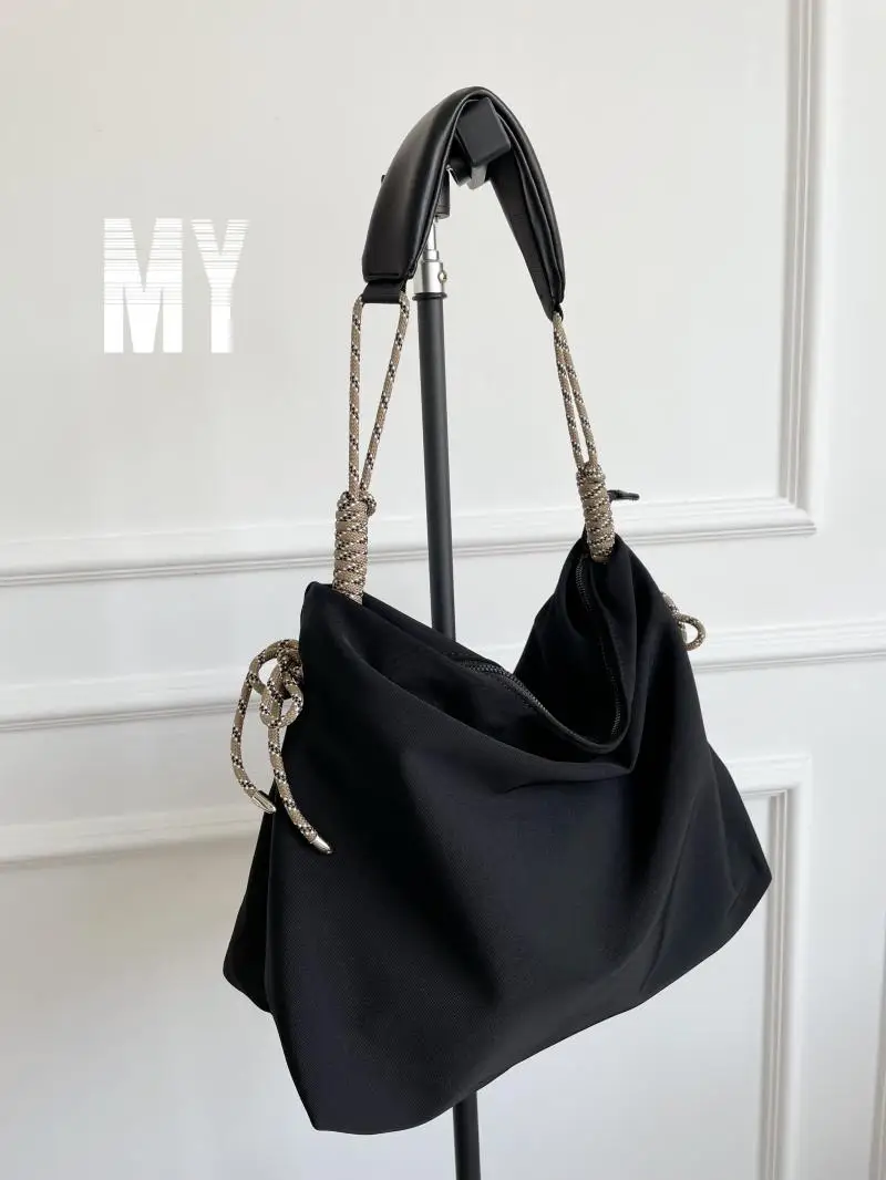 

Женская сумка, дизайнерская Повседневная сумка из ткани Оксфорд, модная сумка-тоут с веревочным узлом, сумка для поездок, вместительная сумка через плечо, В курортном стиле