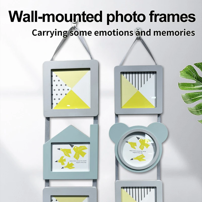 

Triplex Wall-mounted Photo Frame SolidWood Frame MDFbackplane Carrying Some Emotions and Memories Record Babys Growth Home Decor