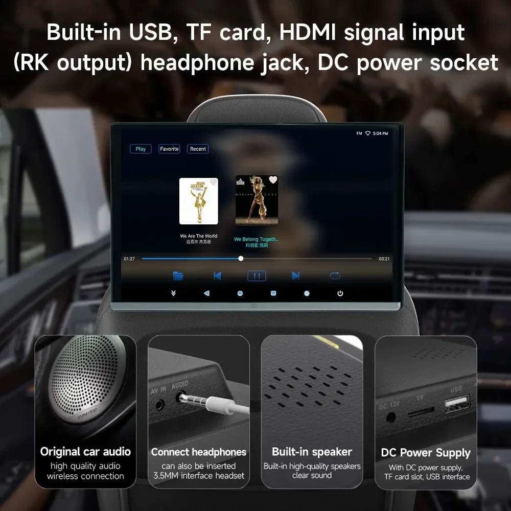 HMDI 11 5/13 3 &quotAndroid 12 2 + 32G/4G 64G автомобильный подголовник монитор IPS планшет сенсорный