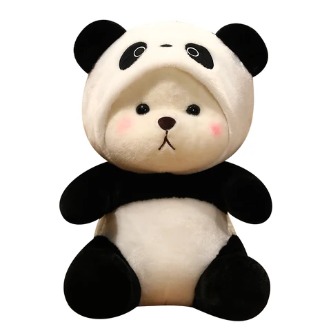 Игрушка плюшевая в виде панды, мишка тедди для косплея, милая мультяшная плюшевая игрушка с капюшоном, плюшевая игрушка-животное, плюшевый подарок