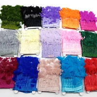 2meters colorful goose feathers trims fringe ribbon for crafts clothes sewing needlework accessories plumes christmas decoration