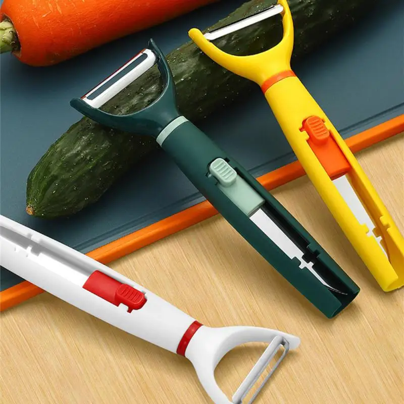 

2 In 1 Colorful Peeler Vegetables Fruit Planer Stainless Steel Potato Carrot Cutter Apple Knife Gadgets For Kitchen Accessories