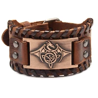 nordic viking retro flying dragon totem leather bracelet factory direct sales
