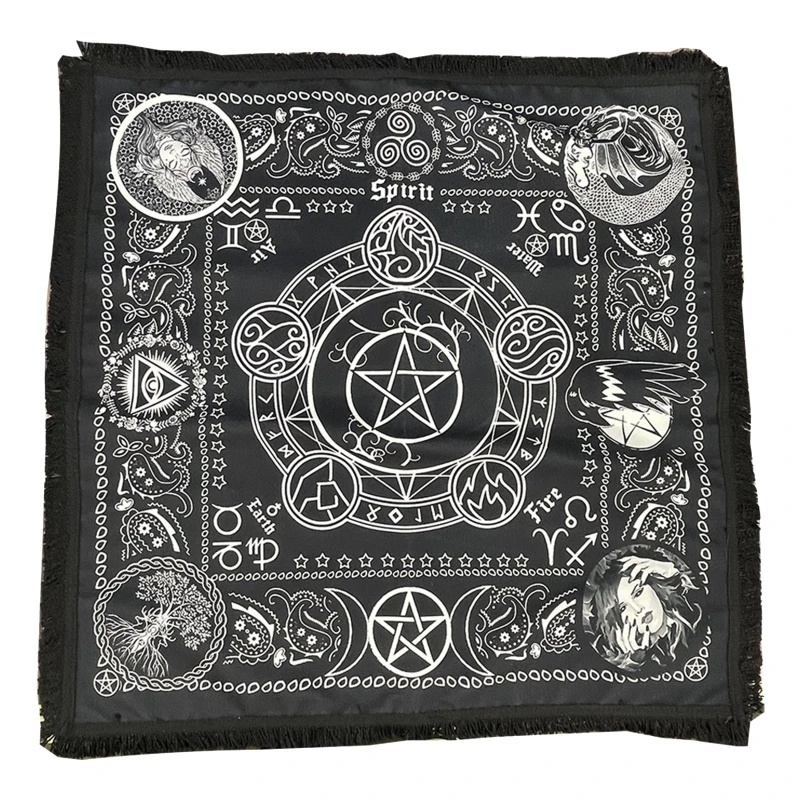 

Altar Cloth Tarot Cards Table Napkins Witchcraft Supplies Tablecloth Square Spiritual Celestial- Deck Cloth 24BD